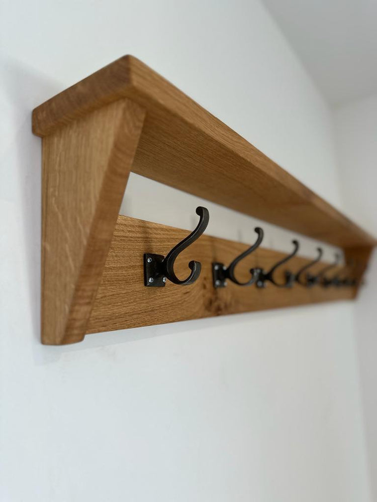 Solid Oak Coat Hook Rack