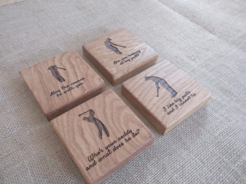 Pack of 4 Hand-Crafted Customised Oak Coasters - Laser Engraved