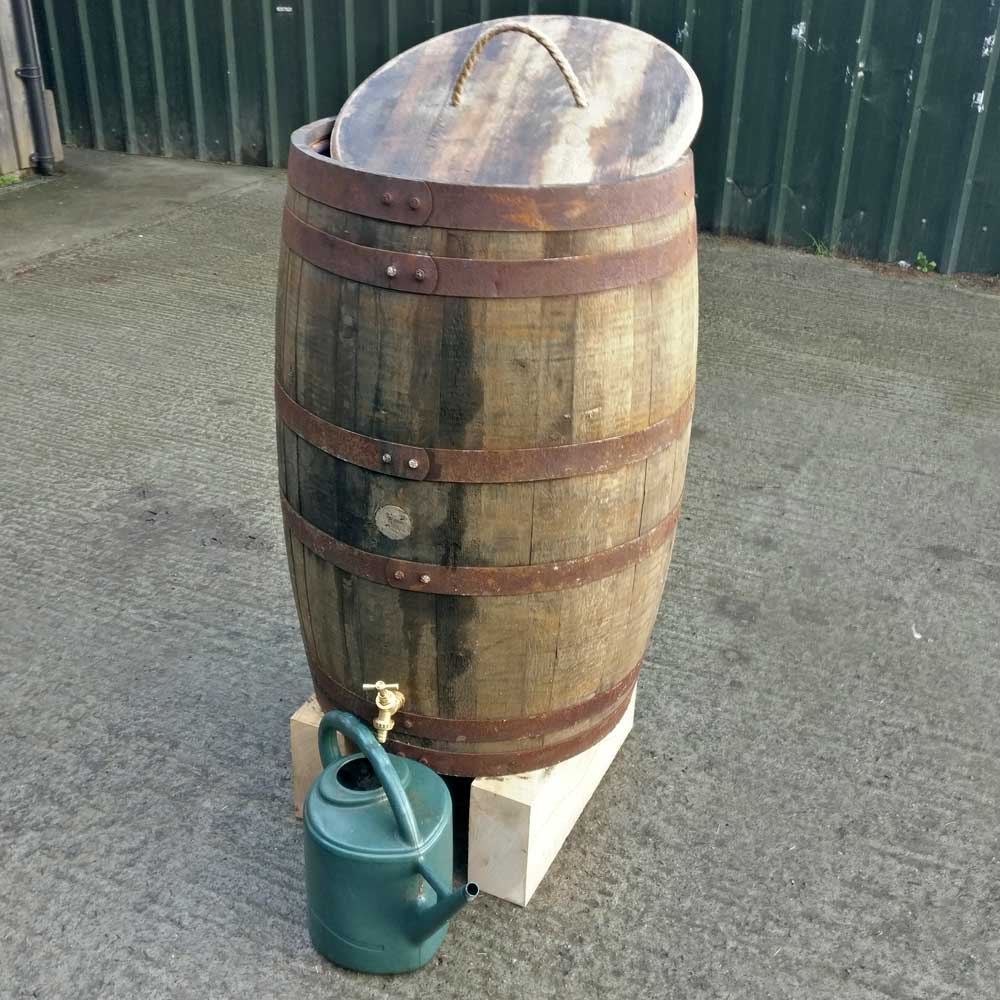 Oak Whisky Barrel Water Butt - 40 Gallon / 55 Gallon / 120 Gallon